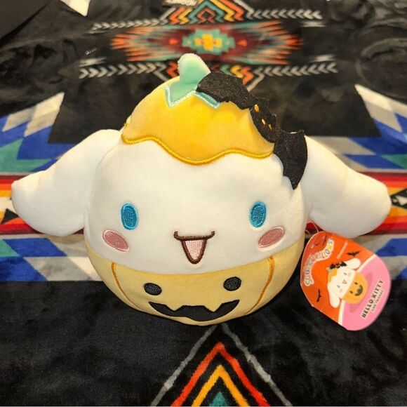 Squishmallows Sanrio 2023 Halloween 7" Cinnamoroll Pumpkin Plush Hello Kitty - Picture 2 of 9